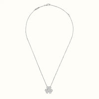 Frivole White Pavé Floral Pendant Necklace