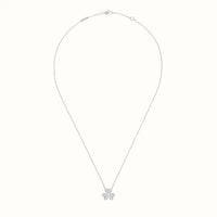 Frivole White Pavé Four Petal Pendant Necklace