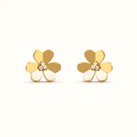 Frivole Yellow Center Stone Flower Earrings