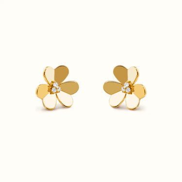 Frivole Yellow Center Stone Flower Earrings