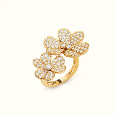 Frivole Double Pavé Flower Ring