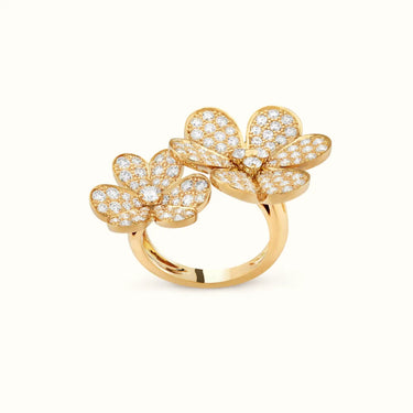 Frivole Double Pavé Flower Ring