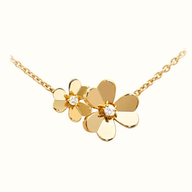 Frivole Yellow Gold Floral Station Necklace