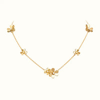Frivole Yellow Gold Floral Station Necklace