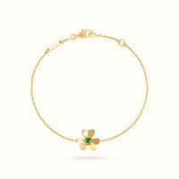 Frivole Yellow Green Center Stone Flower Bracelet