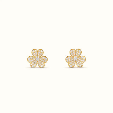 Frivole Yellow Pavé Flower Earrings