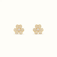 Frivole Yellow Pavé Flower Earrings