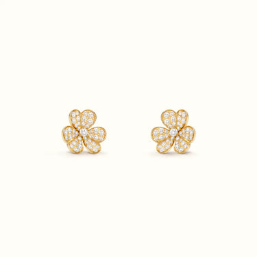 Frivole Yellow Pavé Flower Earrings