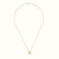 Frivole Yellow Pavé Four Petal Pendant Necklace