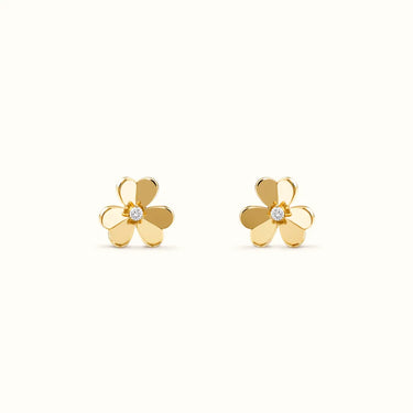 Frivole Yellow Polished Petal Flower Earrings