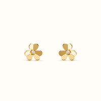 Frivole Yellow Polished Petal Flower Earrings