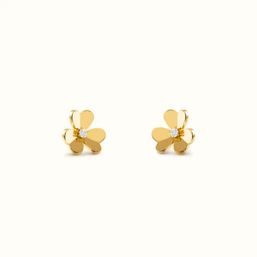 Frivole Yellow Polished Petal Flower Earrings