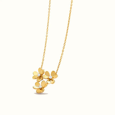 Frivole Yellow Triple Blossom Cluster Necklace