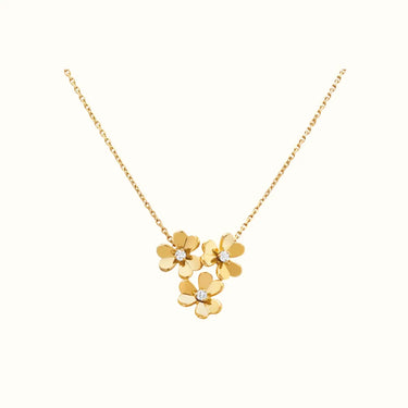 Frivole Yellow Triple Blossom Cluster Necklace