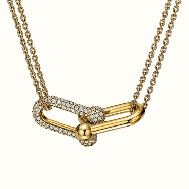 HardWear Yellow Double Chain Pavé Ball Link Necklace