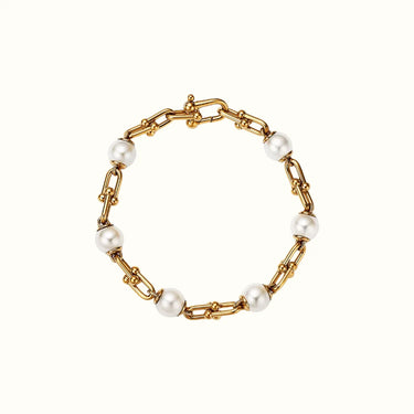 HardWear Yellow Pearl Ball Link Chain Bracelet