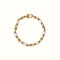 HardWear Yellow Pearl Ball Link Chain Bracelet