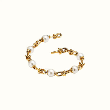 HardWear Yellow Pearl Ball Link Chain Bracelet