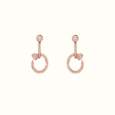 Juste Un Clou Rose Full Pavé Nail Drop Earrings