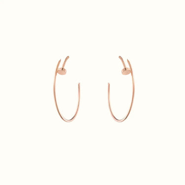Juste Un Clou Rose Open Nail Hoop Earrings