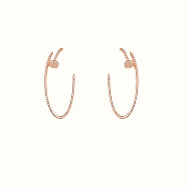 Juste Un Clou Rose Pavé Nail Hoop Earrings