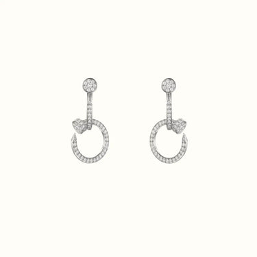 Juste Un Clou White Full Pavé Nail Drop Earrings