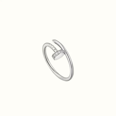 Juste Un Clou White Pavé Accent Nail Ring