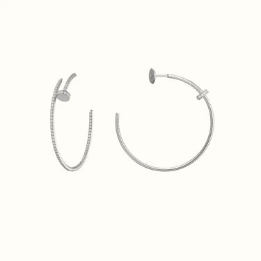 Juste Un Clou White Pavé Nail Hoop Earrings