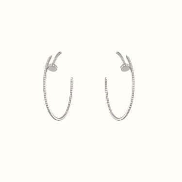 Juste Un Clou White Pavé Nail Hoop Earrings