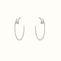 Juste Un Clou White Pavé Nail Hoop Earrings