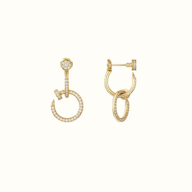 Juste Un Clou Yellow Full Pavé Nail Drop Earrings