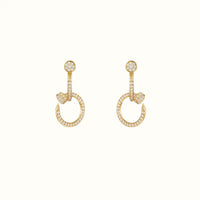 Juste Un Clou Yellow Full Pavé Nail Drop Earrings
