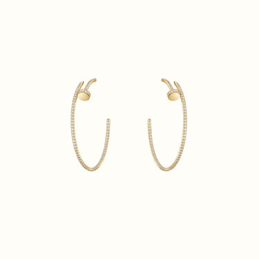 Juste Un Clou Yellow Pavé Nail Hoop Earrings