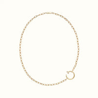 Juste Un Clou Yellow Sparkling Nail Ring Link Necklace