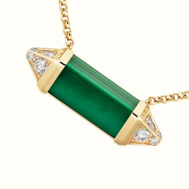 Les Berlingots Yellow Green Bar Pendant Necklace