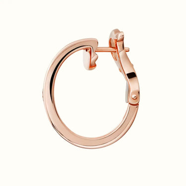Love Rose Center Stone Screw Hoop Earrings