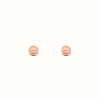Love Rose Grooved Disc Stud Earrings