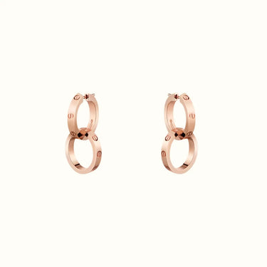 Love Rose Interlocking Ring Drop Earrings