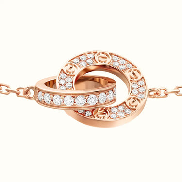 Love Rose Pavé Interlocking Screw Bracelet