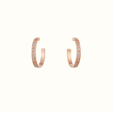 Love Rose Pavé Screw Hoop Earrings