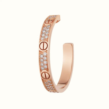 Love Rose Pavé Screw Hoop Earrings
