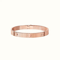 Love Rose Ribbed Screw Motif Bracelet