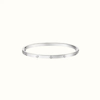 Love White Bezel Accent Screw Bracelet