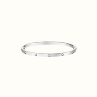 Love White Bezel Stone Accent Bracelet