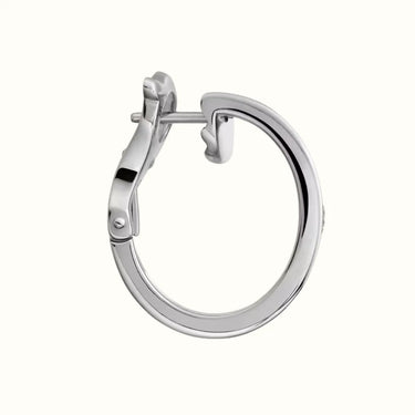 Love White Center Stone Screw Hoop Earrings