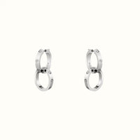 Love White Interlocking Ring Drop Earrings