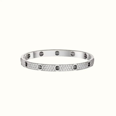Love White Pavé Screw Bangle Bracelet