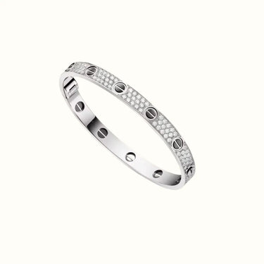 Love White Pavé Screw Bangle Bracelet
