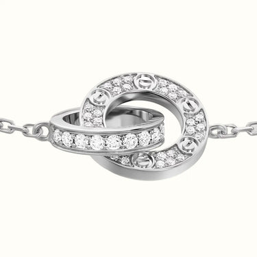 Love White Pavé Interlocking Screw Bracelet