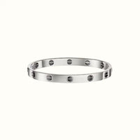 Love White Polished Screw Bangle Bracelet